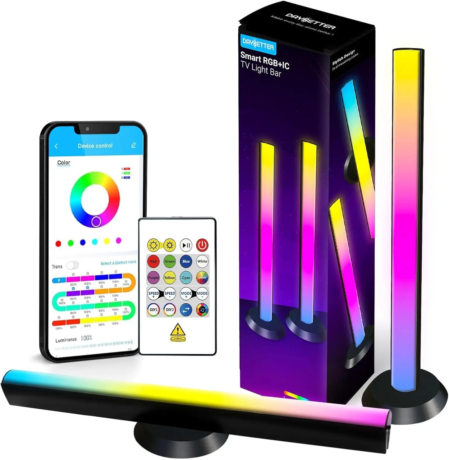 Smart LED Light Bars, 14 Inches RGB TV Backlights with Music Sync, Gaming Room Decor