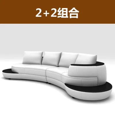 Linlamlim Luxury Modern Curved Leather Sofa Sectional