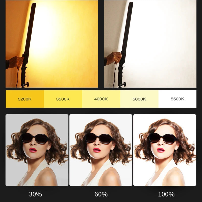 Photography Studio LED Lighting Kit Dimmable LED Video Light Handheld Fill Light With Light Stand 24W 3200K-5500K Photographic