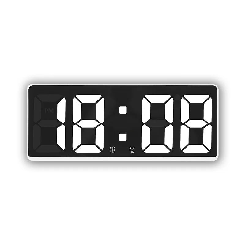 Bedside LED Digital Alarm Clock With Temperature Display Curved Screen