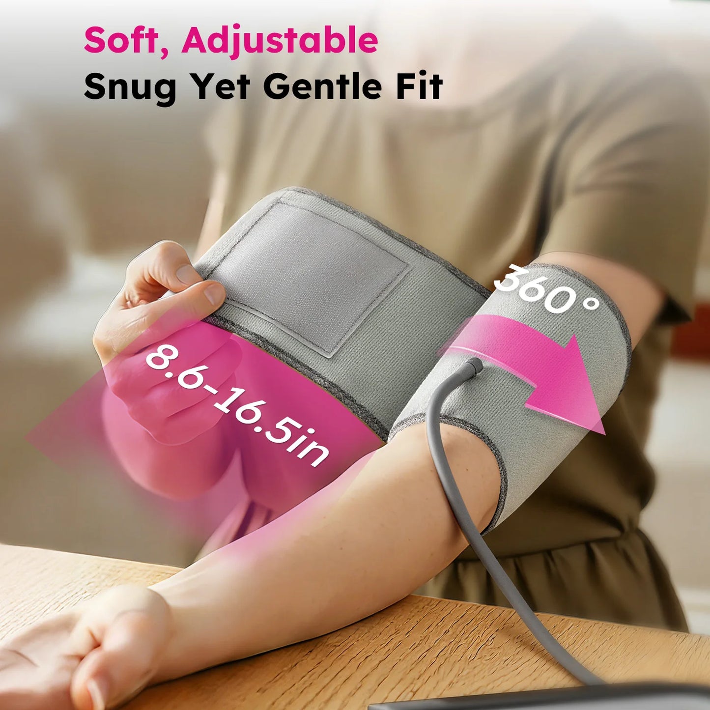 AILIFEE Upper Arm Blood Pressure Monitors for Home Use, Blood Pressure Cuff arm, Large Backlit LED Display, Voice Broadcast, 2x90 Memory, AES-U632