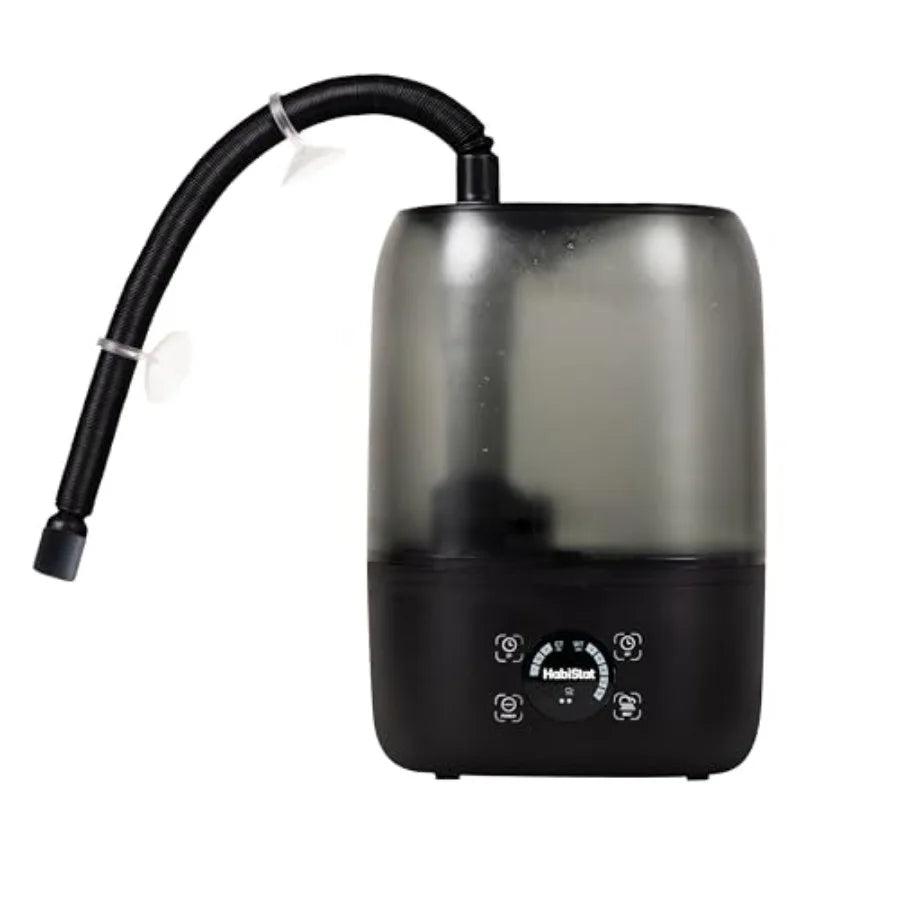 Reptile Humidifier 4L Terrarium Fogger for Indoor Tanks, ABS Plastic, White, Quiet Mist with 5ft Hose, LED Touch Controls Built