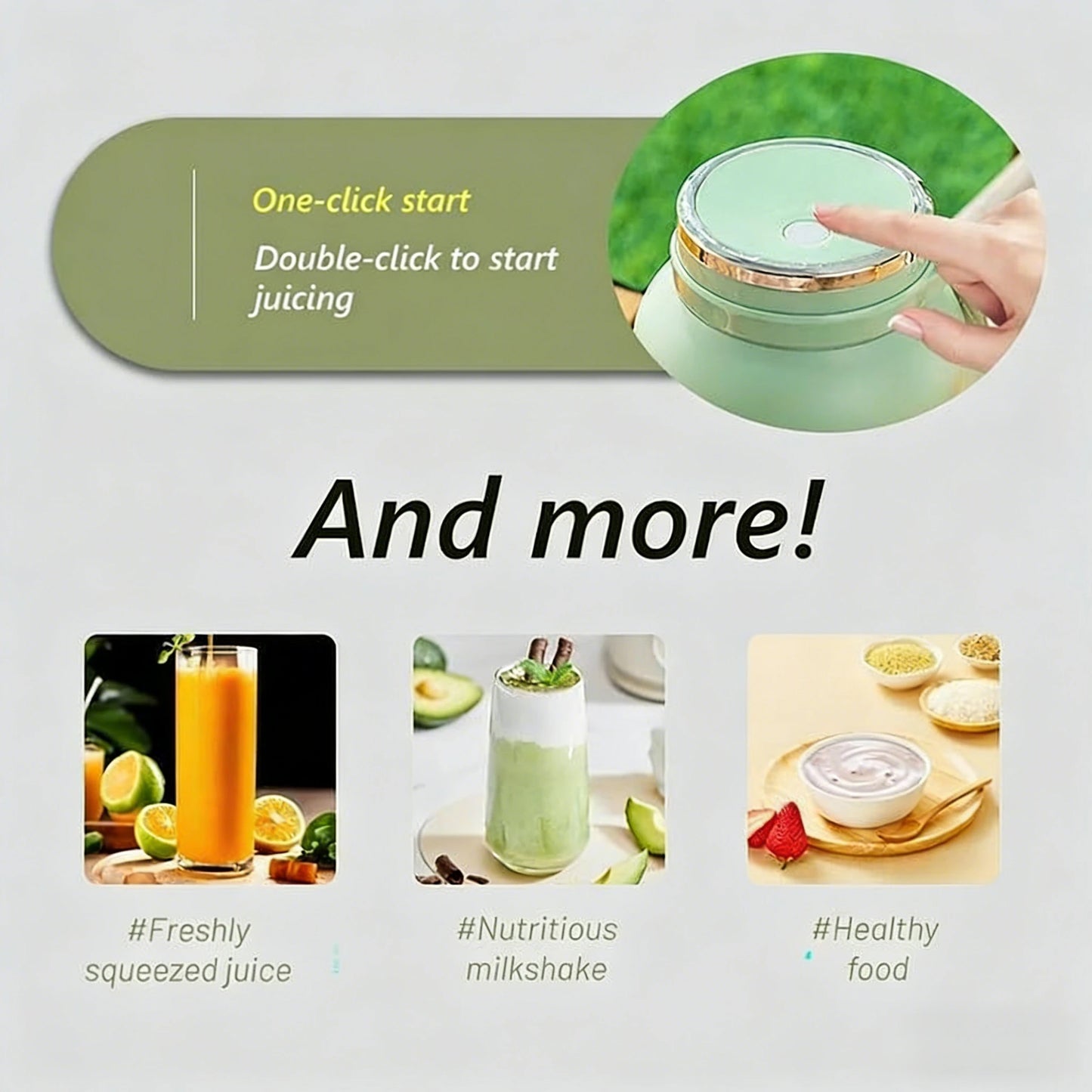 BPA-Free Blast Portable Cordless Blender 33oz Capacity 12 Stainless Steel Blades USB Rechargeable for Smoothies Shakes Juice