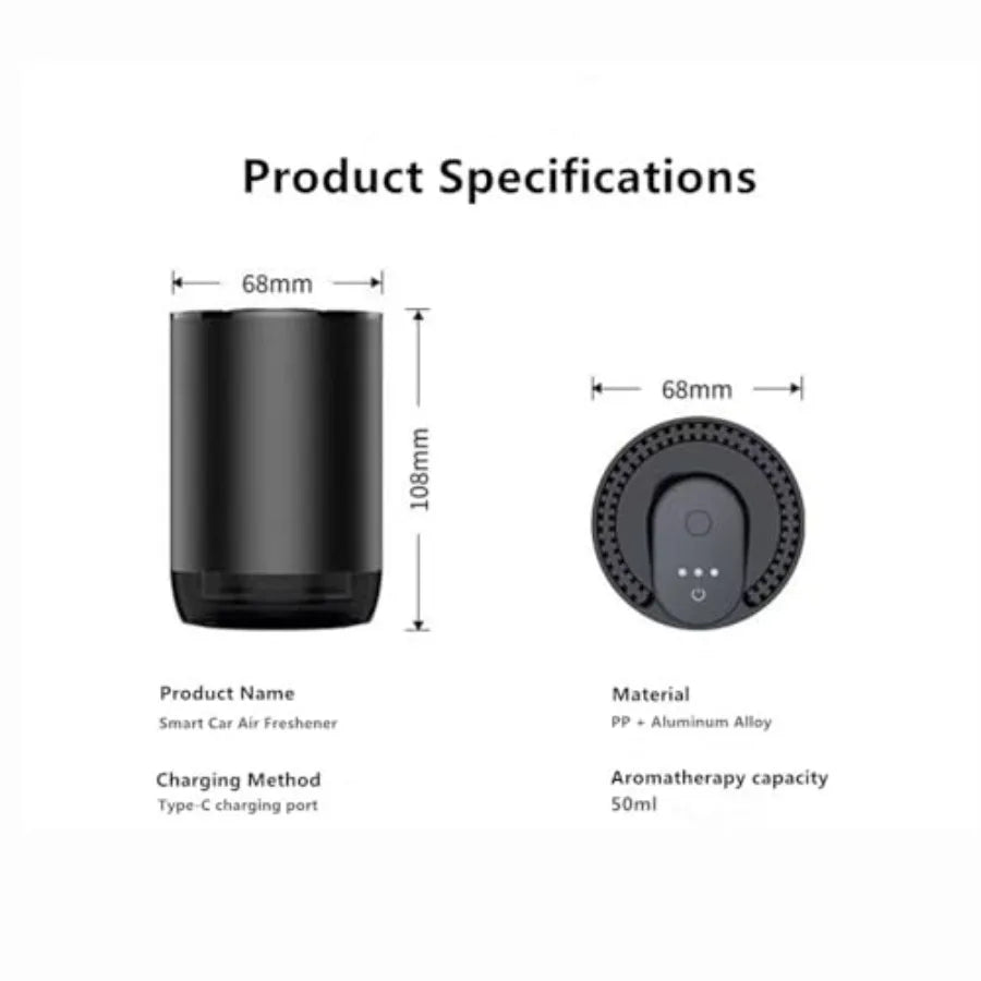 Car air freshener ultrasonic mist aromatherapy diffuser 50ML Fantasy Forest scent portable humidifier for car and home automati
