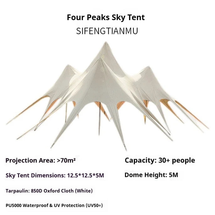 Outdoor Waterproof Stretch Canopy Tent Oxford Fabric Sun Shelter for Wedding Parties Exhibitions Glamping Trade Show Tent
