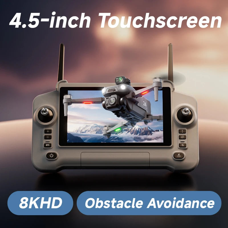 Hot M24 Can Airdrop Drone With 4.5 inch Screen 3-axis Gimbal 8K Professional Camera Obstacle Avoidance Brushless Dron Toy Gift