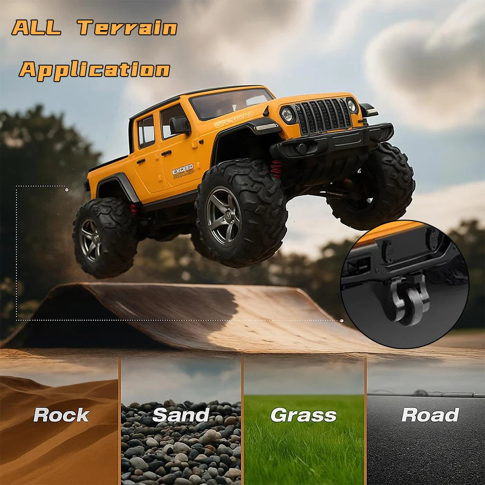Four-Wheel Drive Wrangler Off-Road Car 1:20 Scale 2.4G Waterproof High-Speed Racing Toy with Flashing Lights C8819 Gift for Kids