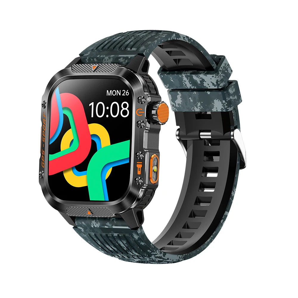 Military GPS Smartwatch With Compass 3ATM Waterproof For Men Women