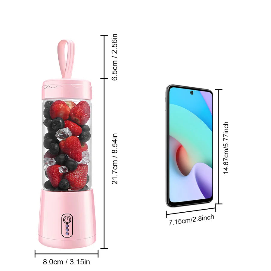 Personal Smoothie Maker: Portable, USB Rechargeable, One-Trick Blending, Perfect for Protein Shakes & Juice On The Go!